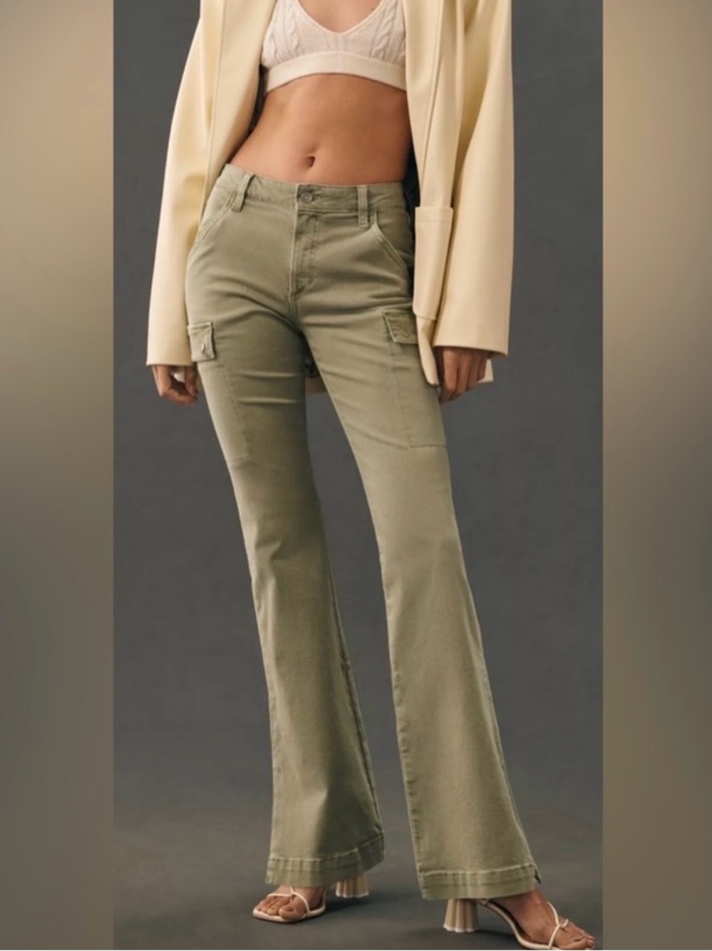 joe’s uniform green the Frankie cargo jeans